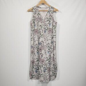 J Jill Sleep  Floral Sleeveless Nightgown  Size XS Flowers & Hummingbirds